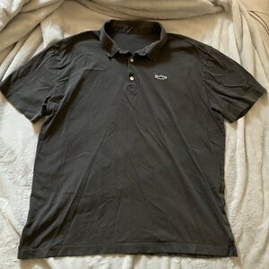 Patagonia Trout Fitz Roy Polo Shirt Mens XL Gray Organic Cotton Short Sleeve